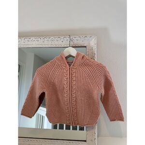 Mayoral Girl’s Pink Tricot Knit Cardigan Sweater with Hood Size 5